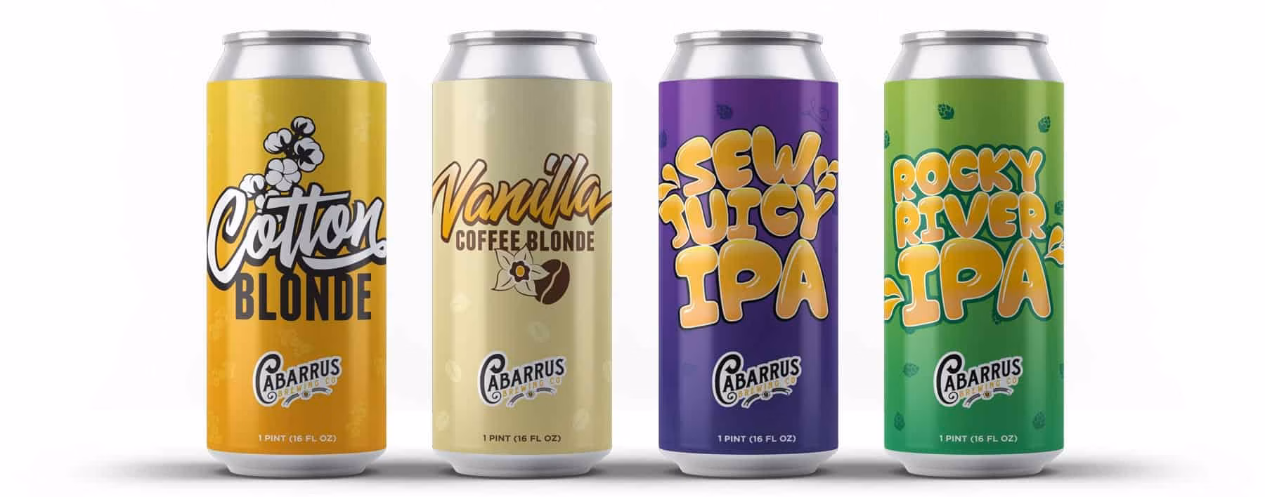 Cabarrus Brewing Co. core beer cans