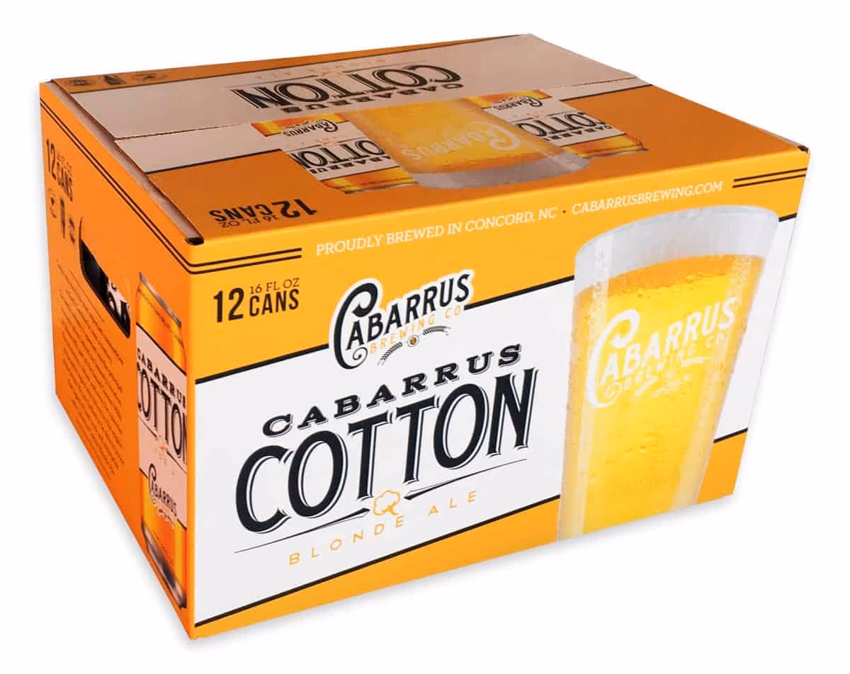 Cabarrus Brewing Co. Cotton Blonde Ale 12 pack packaging