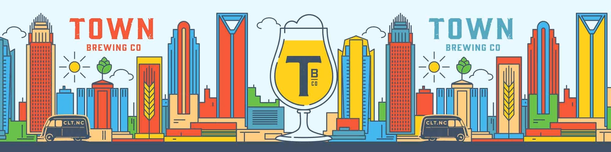 Town Brewing Co. anniversary glass art